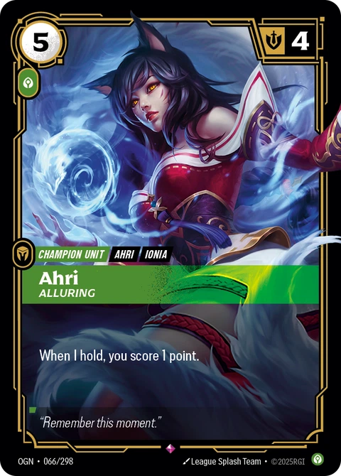 Ahri, Alluring - Riftbound card