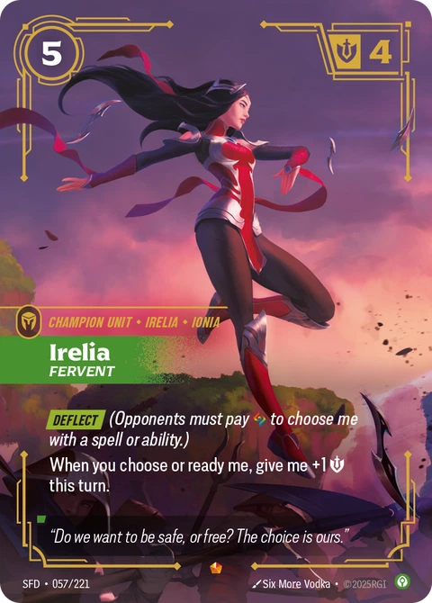 Irelia, Fervent - Riftbound card