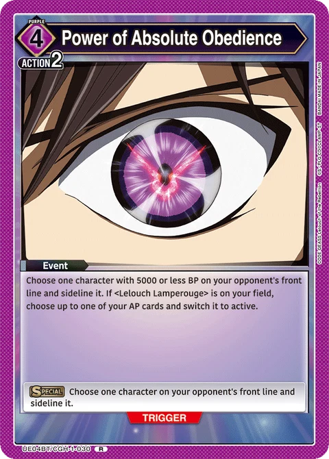 Power of Absolute Obedience - Union Arena (English) card