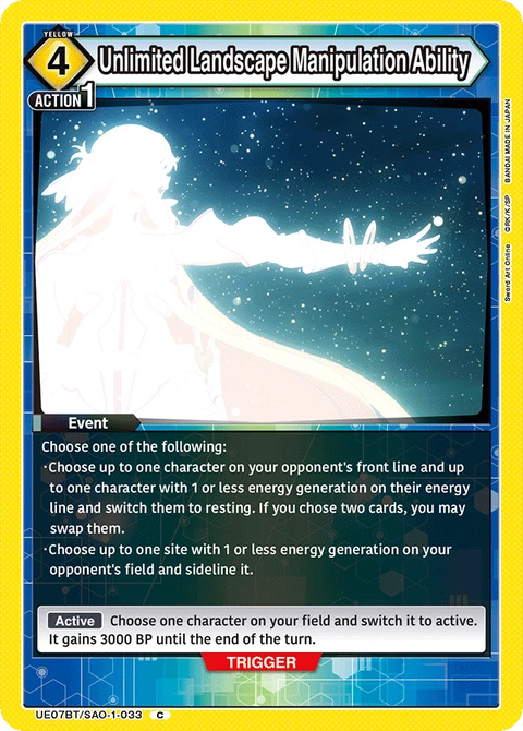 Unlimited Landscape Manipulation Ability - Union Arena (English) card