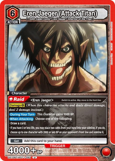 Eren Jaeger (Attack Titan) - Union Arena (English) card