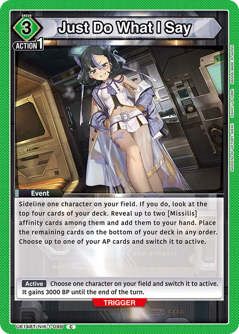 Just Do What I Say - Union Arena (English) card