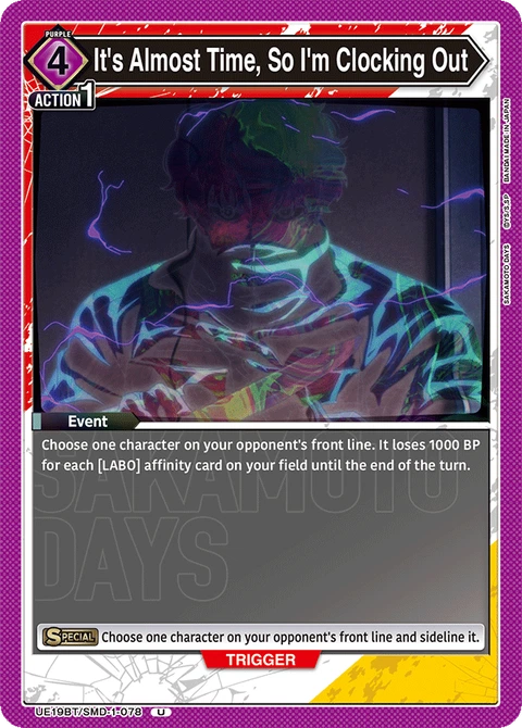 It's Almost Time, So I'm Clocking Out - Union Arena (English) card