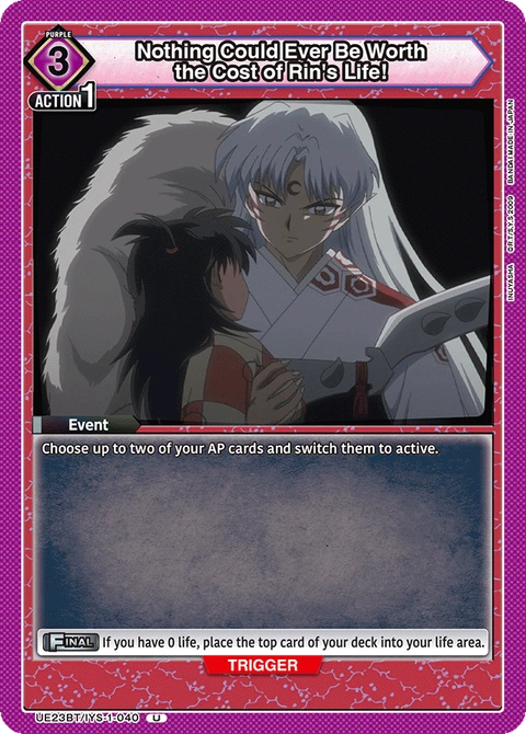 Nothing Could Ever Be Worth the Cost of Rin's Life! - Union Arena (English) card