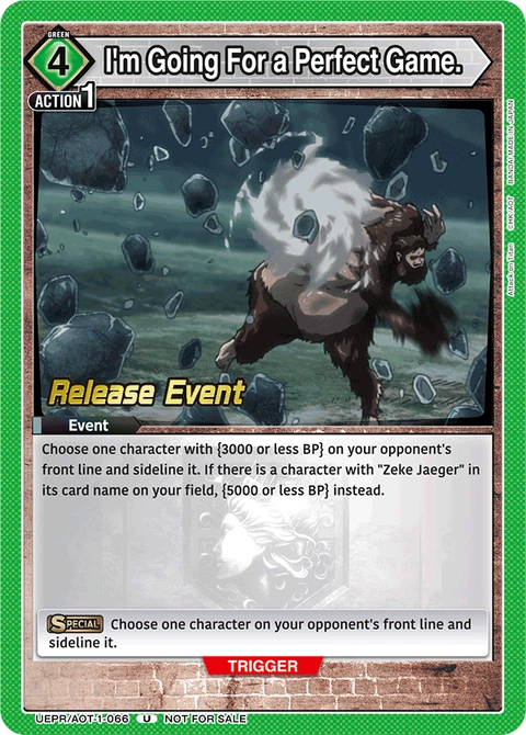 I'm Going For a Perfect Game. - Union Arena (English) card