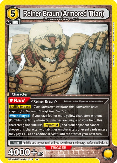 Reiner Braun (Armored Titan) - Union Arena (English) card