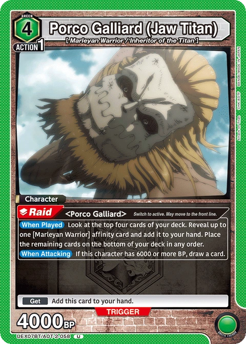 Porco Galliard (Jaw Titan) - Union Arena (English) card
