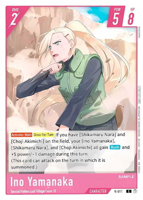 Ino Yamanaka - Naruto TCG Bandai card